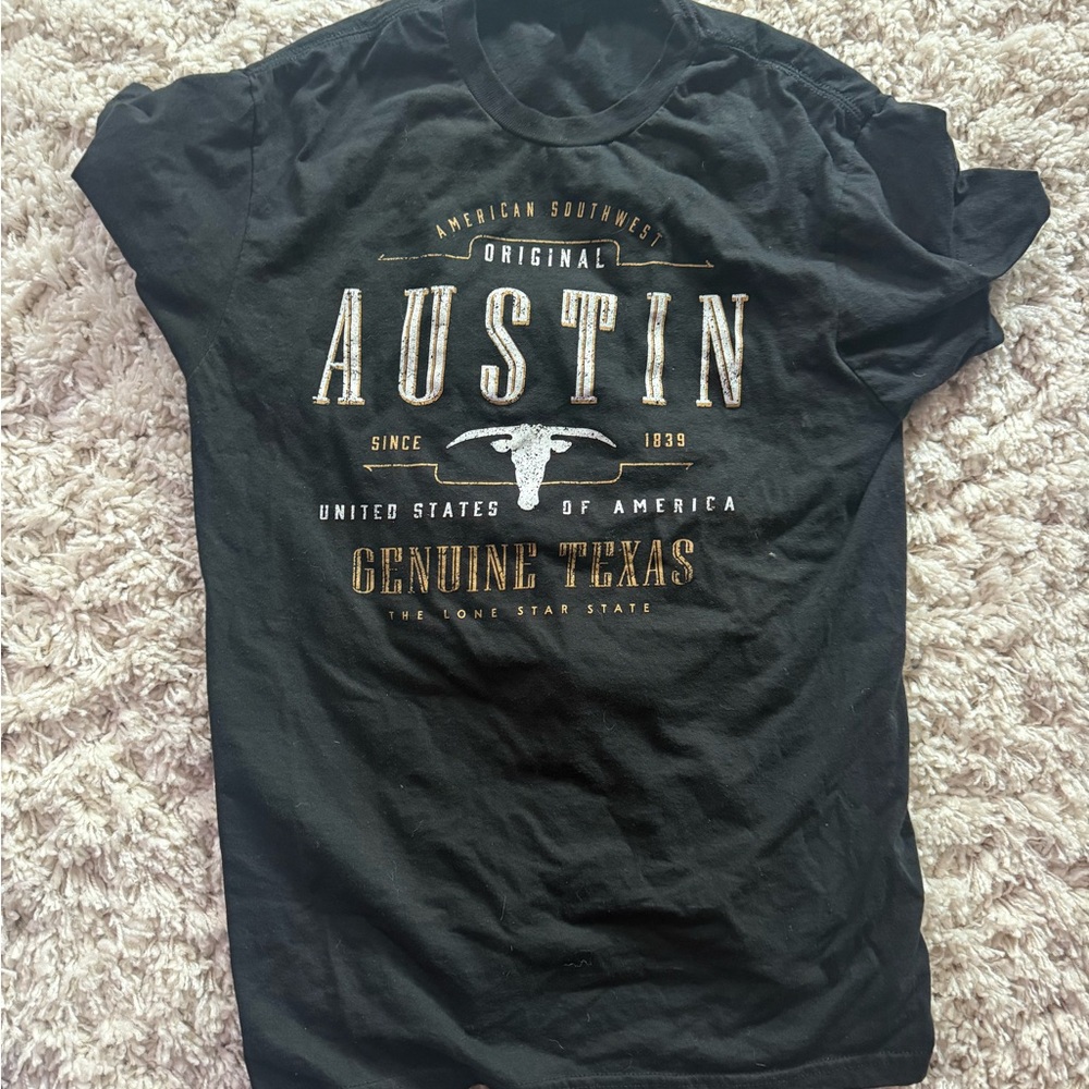 Austin Texas Texan, genuine United States, America Graphic Black T-Shirt
